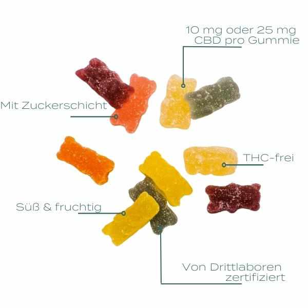 CBD Gummies mit Zuckerschicht - 2 + 1 Gratis